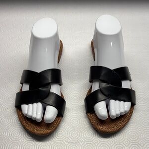 Circus by Sam Edelman Slip On “Clover” Sandals Size 9M Black/Tan